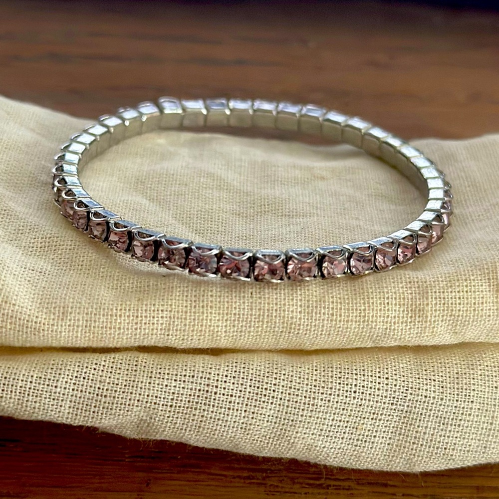 Touchstone Crystal Light Pink Stretch Bracelet